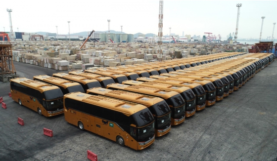 510 unidades de autocares de lujo king long enviados a arabia saudita para su operación
