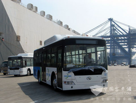 59 autobuses de gas natural Kinglong entregan a América del Sur