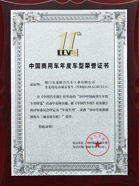 premio anual de modelo de vehículo comercial de china
